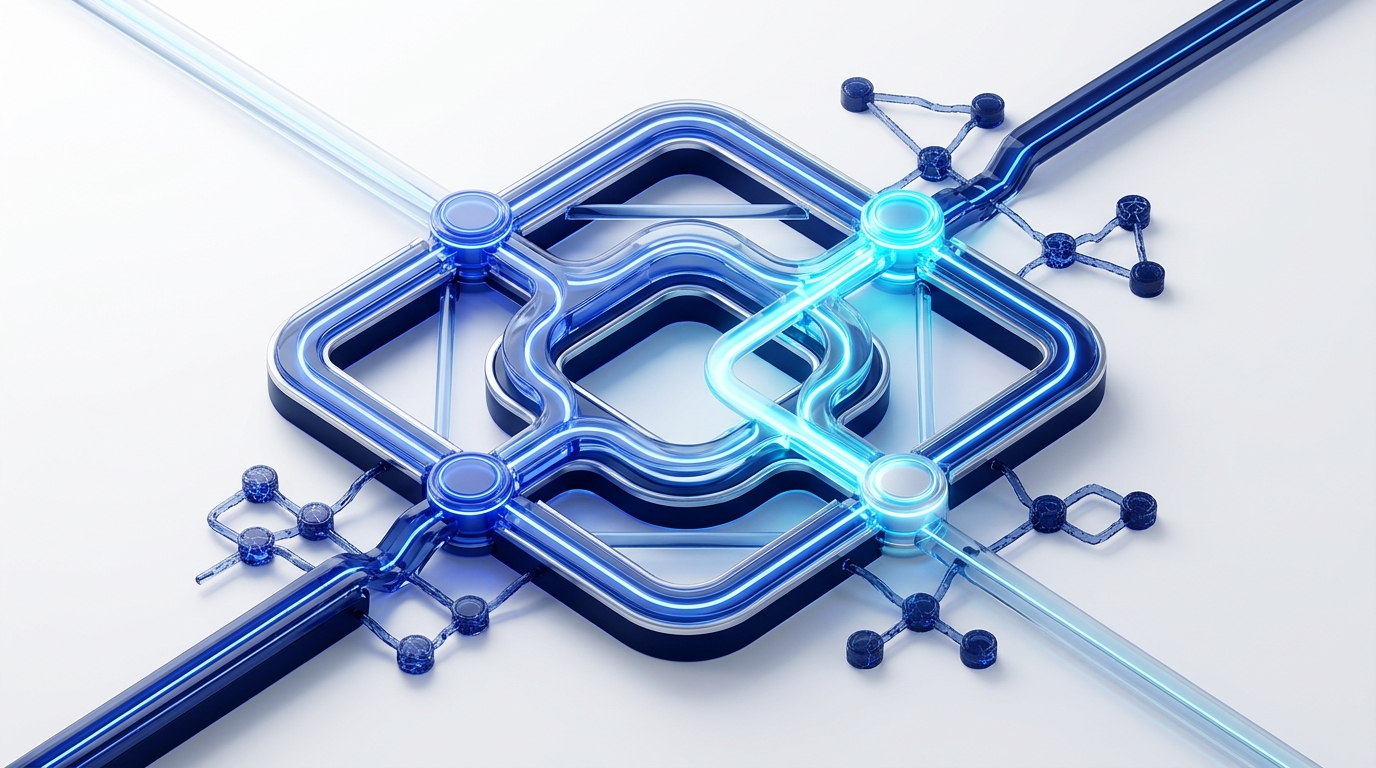 Futuristic payout network with a newly connected payee path glowing inside a larger trusted graph